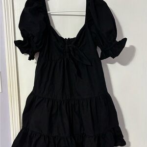 Express Black Puff Sleeve Dress
